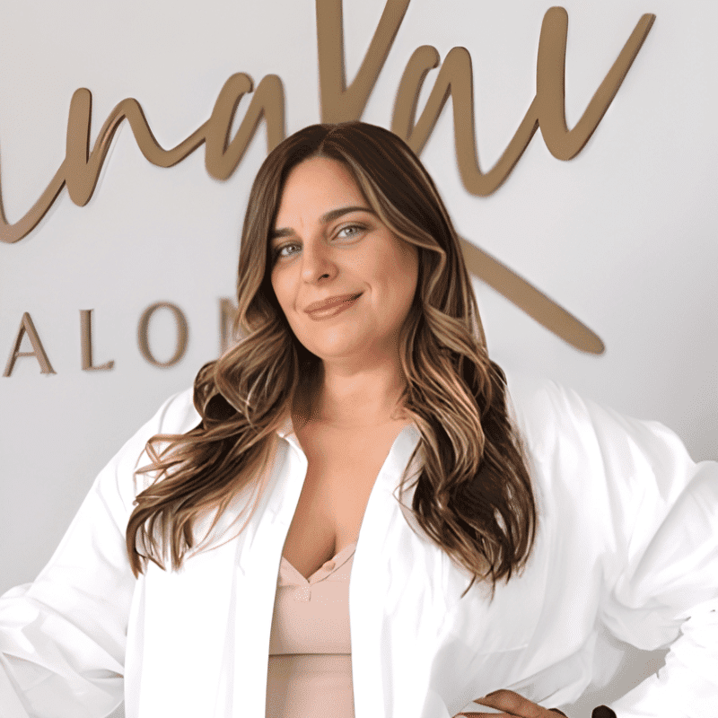Portrait of Megan Dunn, a professional stylist at Alana Kai Salon, showcasing their expertise and style.